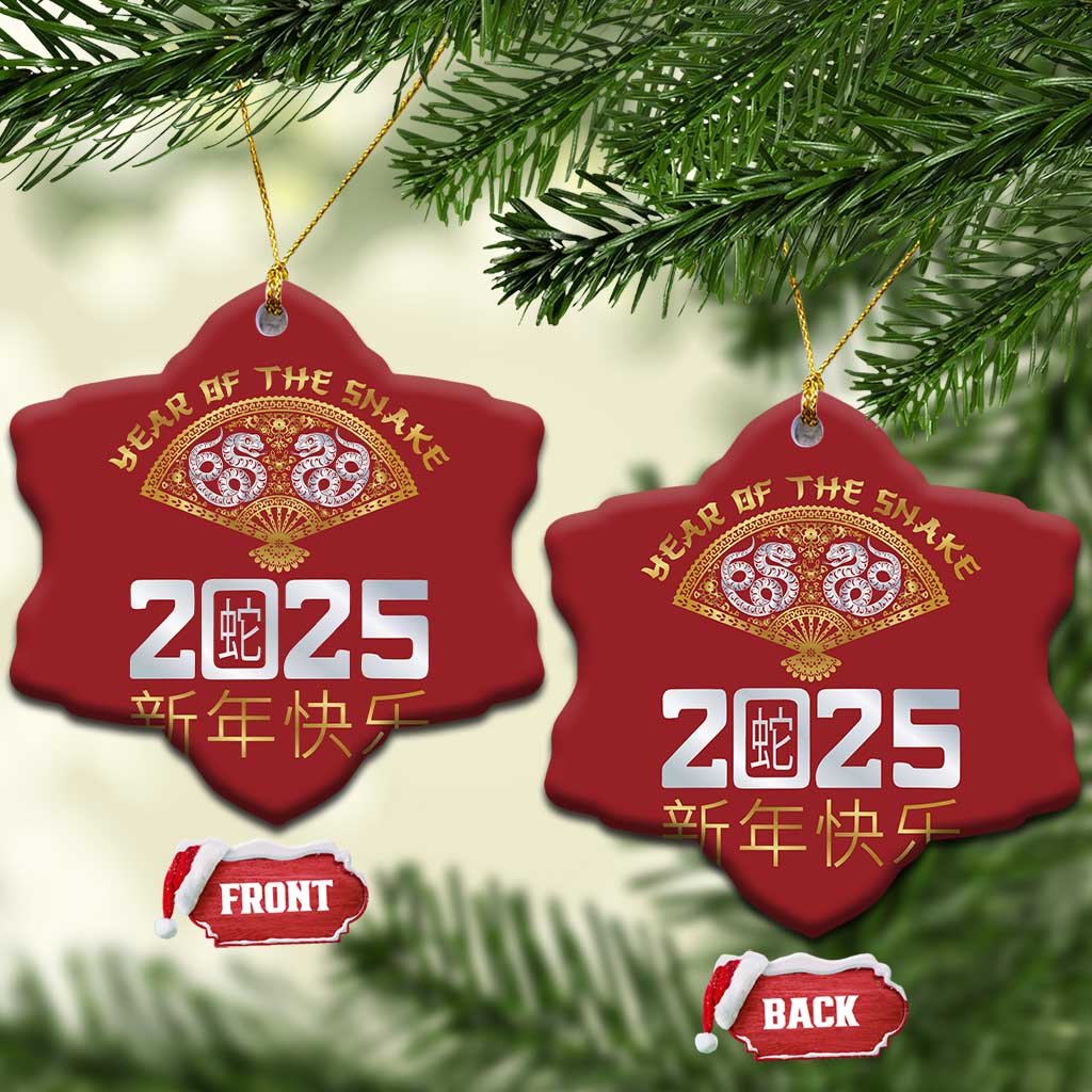 Year Of The Snake 2025 Christmas Ornament Happy New Year Chinese China TS09
