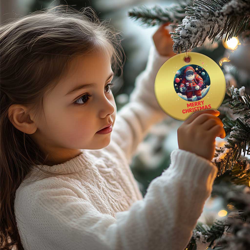 Santa Astronaut Xmas Space Colorful Planet Christmas Ornament TS09