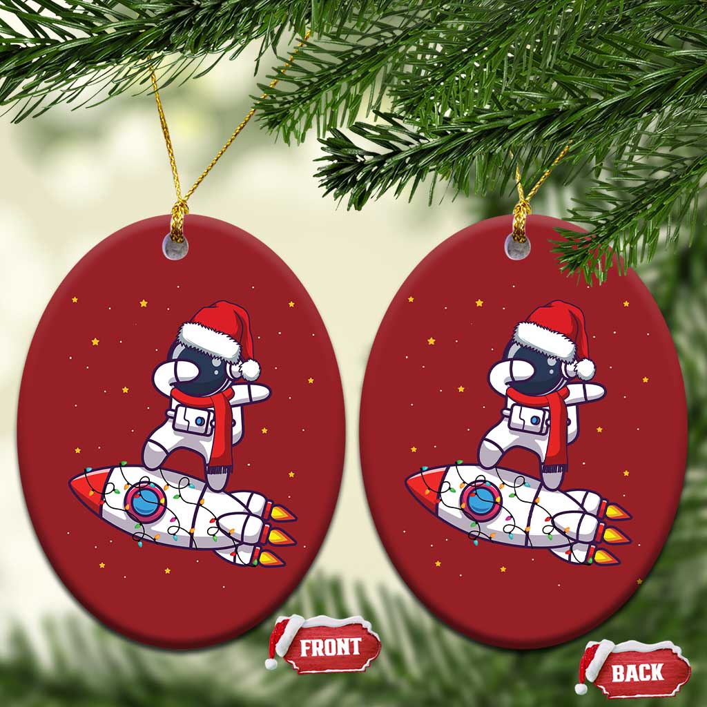 Santa Astronaut Dabbing Space Rocket Xmas Christmas Ornament TS09