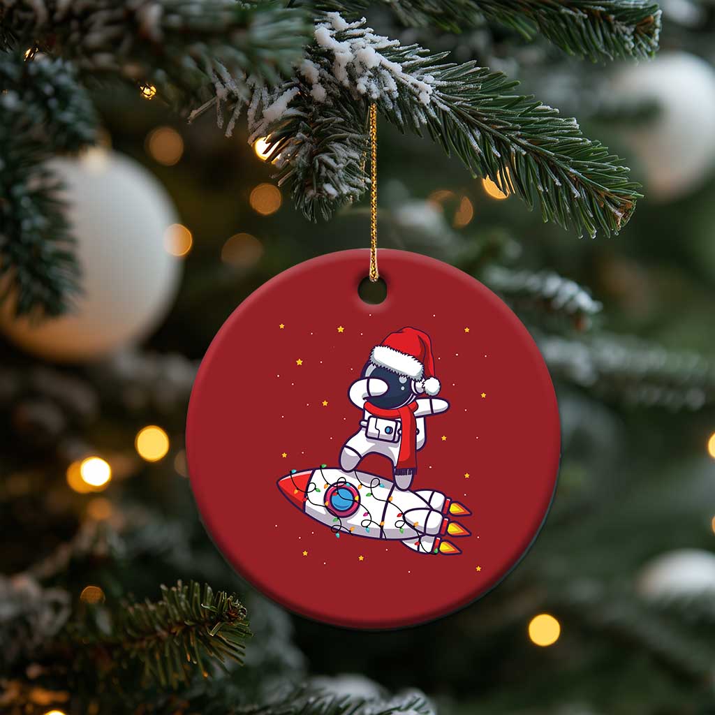 Santa Astronaut Dabbing Space Rocket Xmas Christmas Ornament TS09