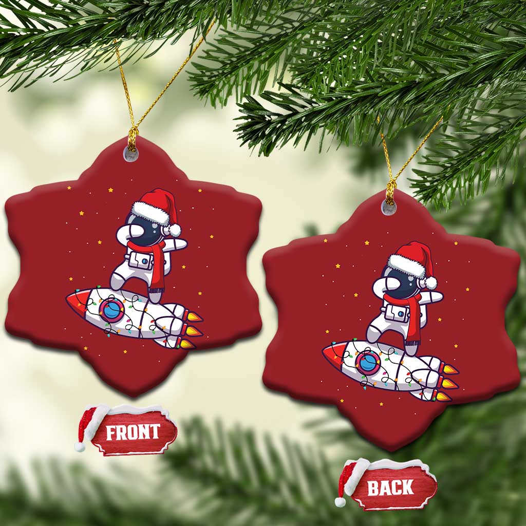 Santa Astronaut Dabbing Space Rocket Xmas Christmas Ornament TS09