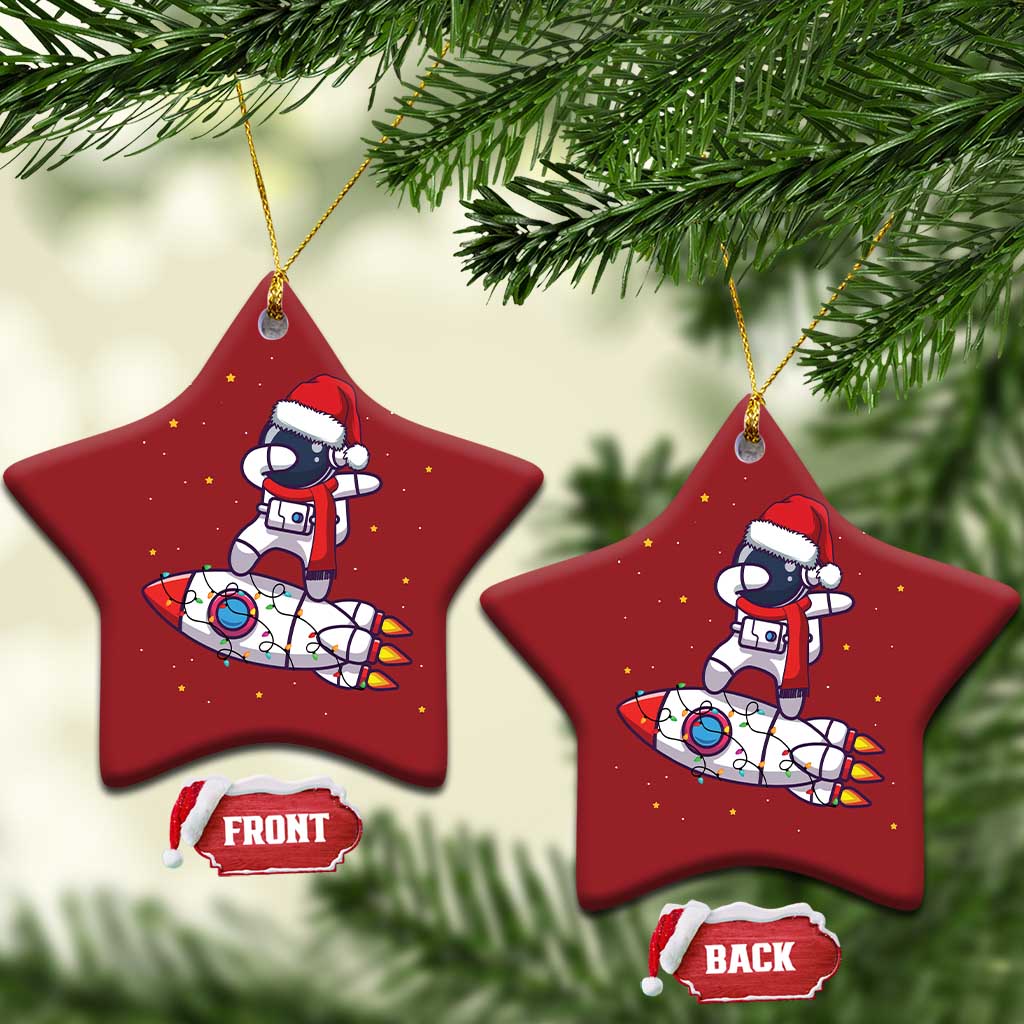 Santa Astronaut Dabbing Space Rocket Xmas Christmas Ornament TS09
