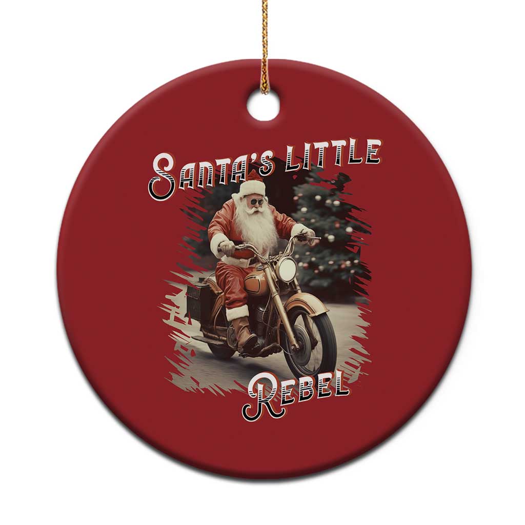 Vintage Xmas Santa Riding Motorcycle Christmas Ornament Santa's Little Rebel Rider Vintage TS09