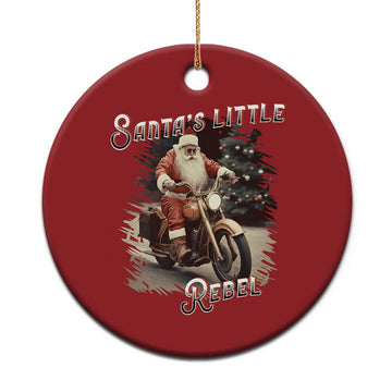 Vintage Xmas Santa Riding Motorcycle Christmas Ornament Santa's Little Rebel Rider Vintage TS09