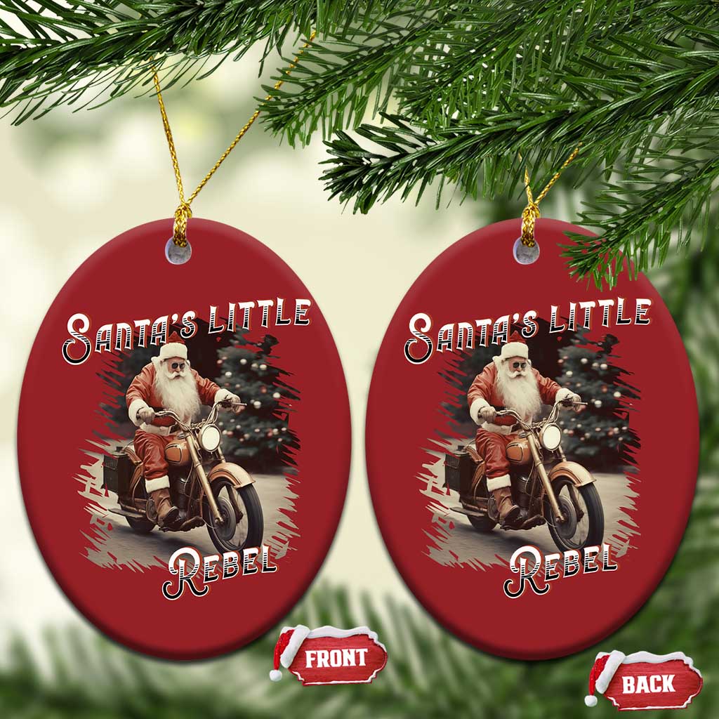 Vintage Xmas Santa Riding Motorcycle Christmas Ornament Santa's Little Rebel Rider Vintage TS09