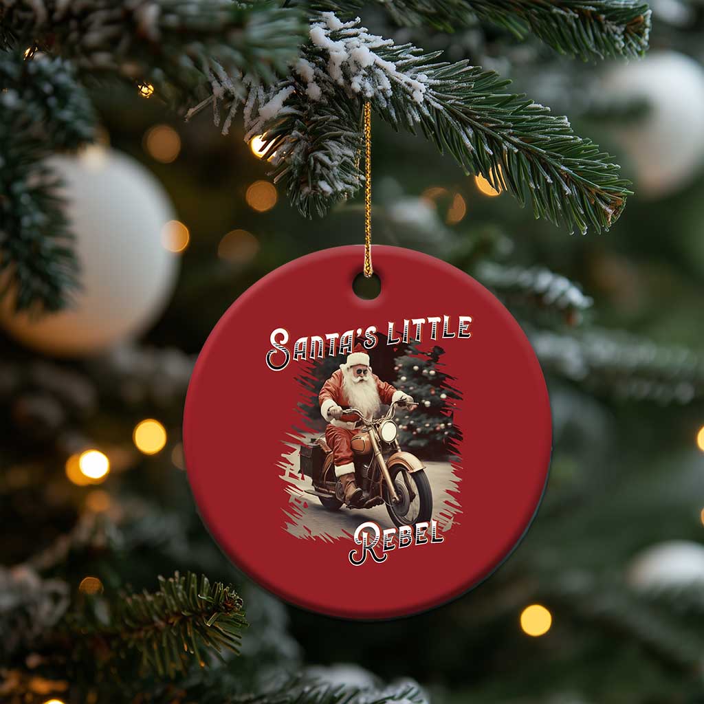 Vintage Xmas Santa Riding Motorcycle Christmas Ornament Santa's Little Rebel Rider Vintage TS09