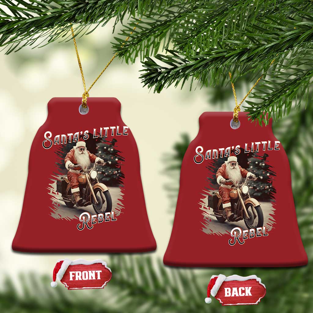 Vintage Xmas Santa Riding Motorcycle Christmas Ornament Santa's Little Rebel Rider Vintage TS09