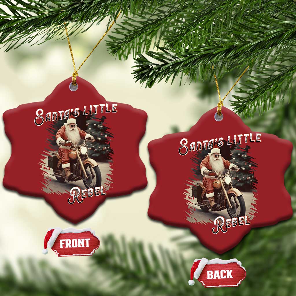 Vintage Xmas Santa Riding Motorcycle Christmas Ornament Santa's Little Rebel Rider Vintage TS09