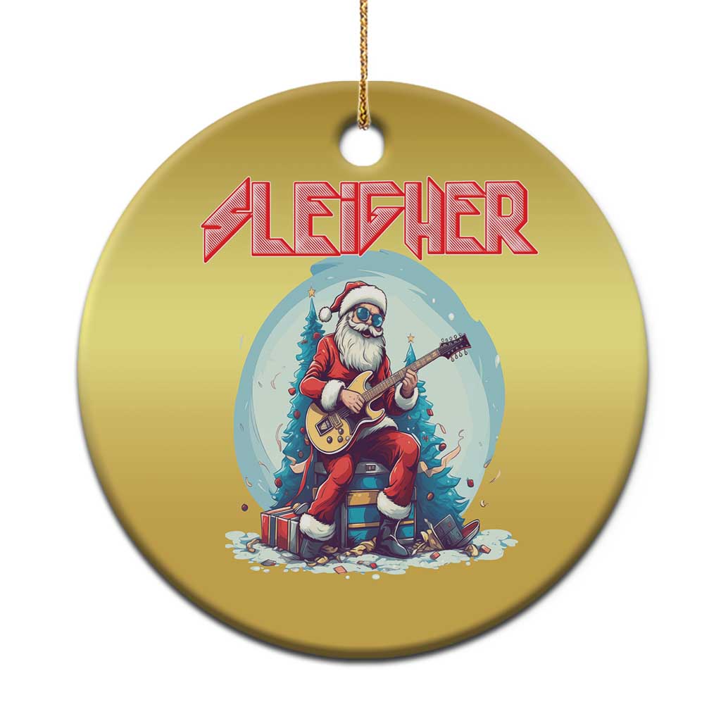 Xmas Heavy Metal Christmas Ornament Sleigher Hail Santa Playing Guitar TS09