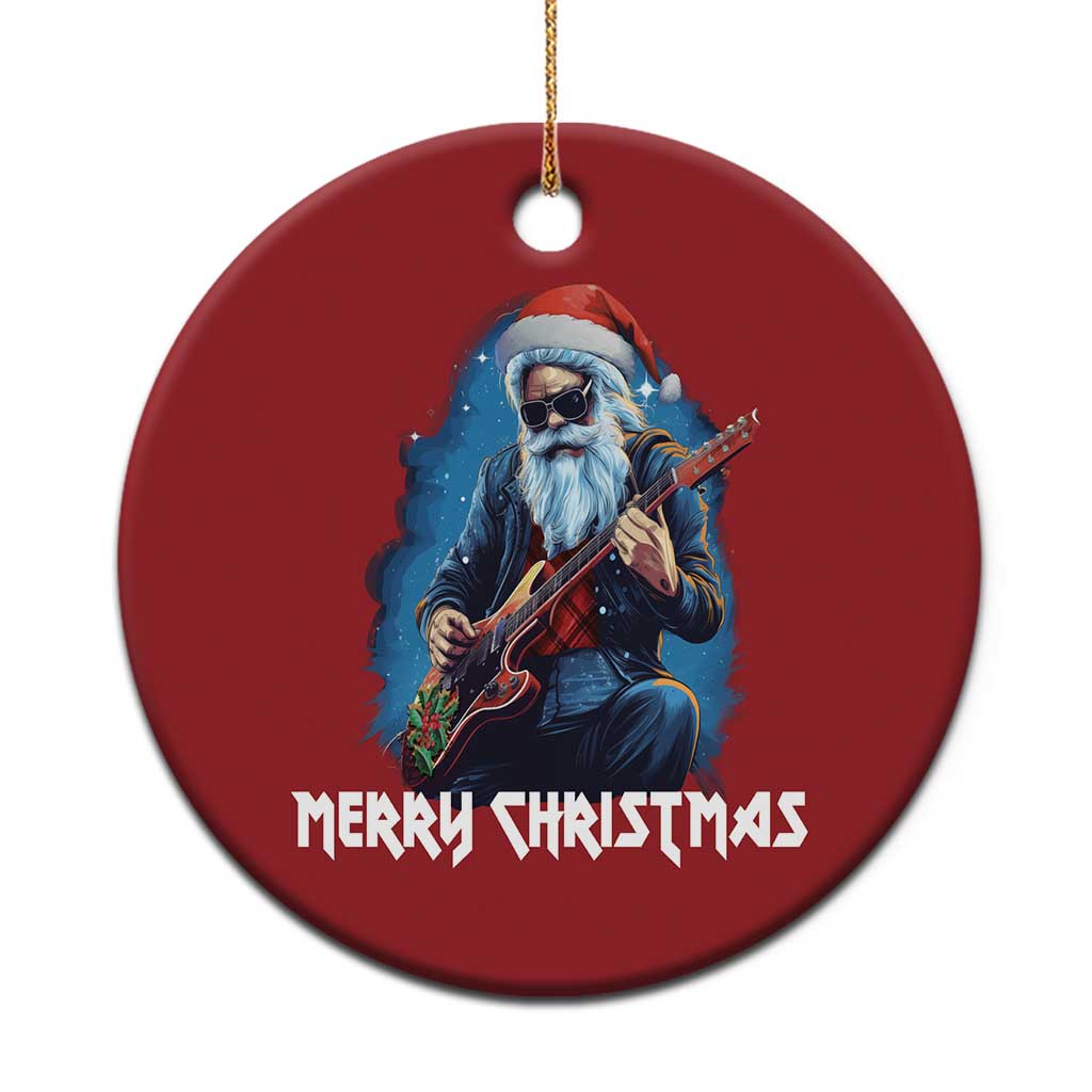 Xmas Rock Lover Christmas Ornament Sleigher Hail Santa Electric Guitar TS09