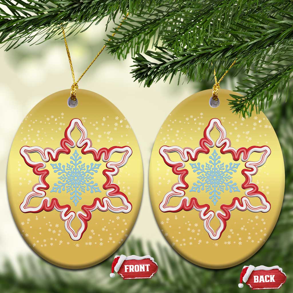 Snowflake Candy Cane Christmas Ornament TS09