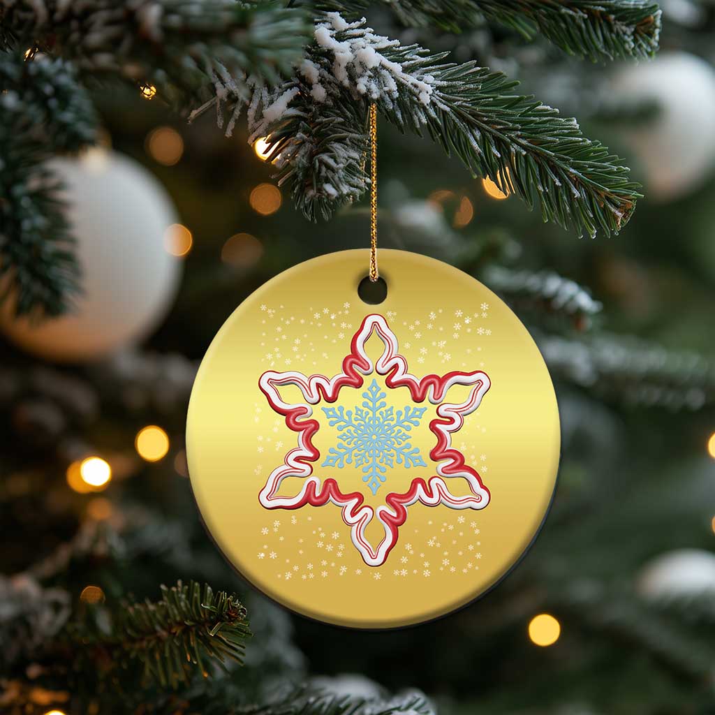 Snowflake Candy Cane Christmas Ornament TS09