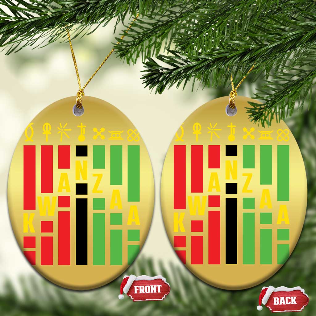7 Principles Of Kwanzaa African American Christmas Ornament TS09