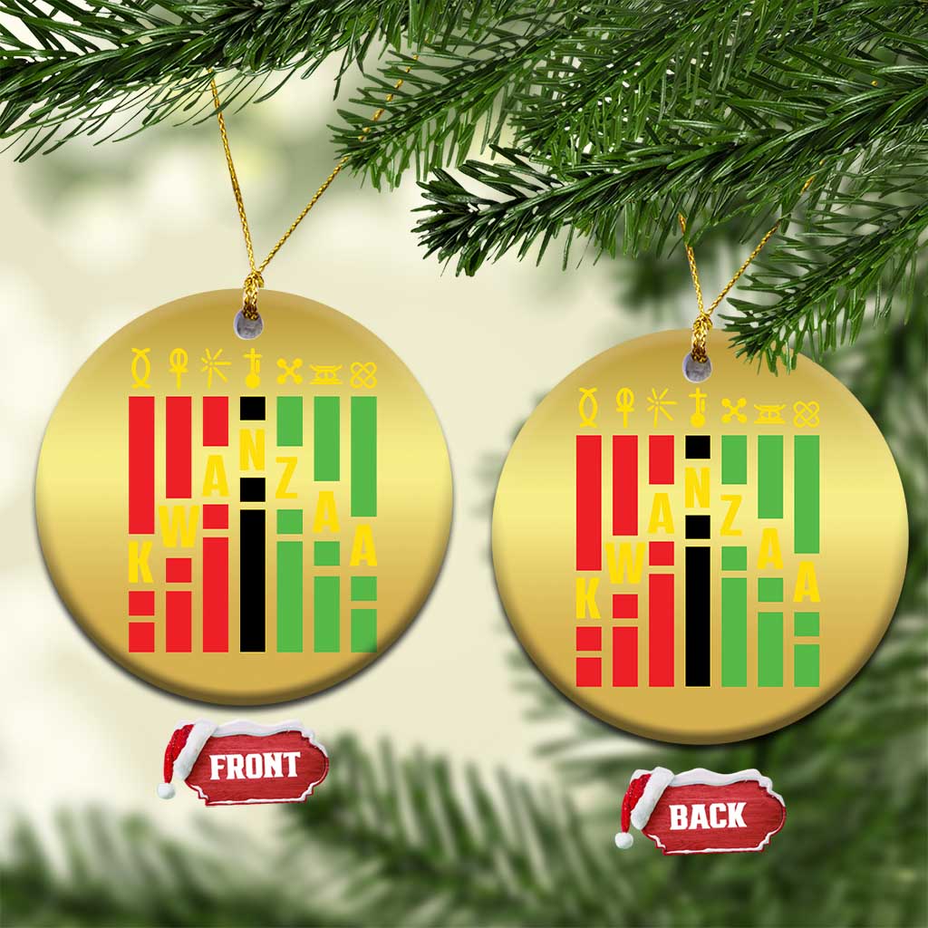 7 Principles Of Kwanzaa African American Christmas Ornament TS09