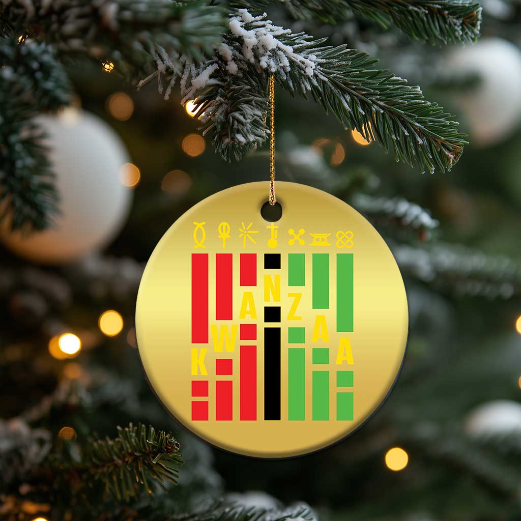 7 Principles Of Kwanzaa African American Christmas Ornament TS09