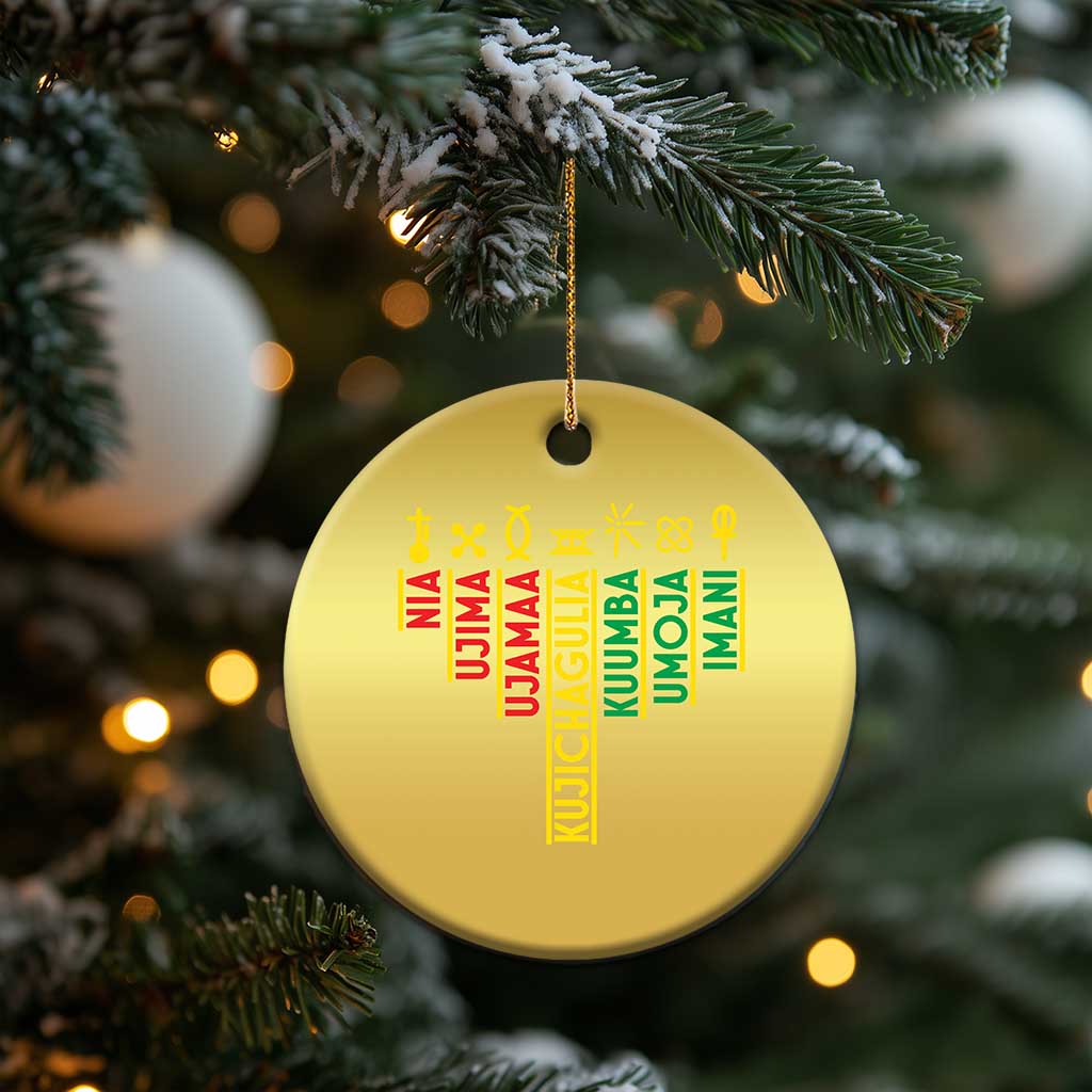 African American 7 Principles Of Kwanzaa Christmas Ornament TS09