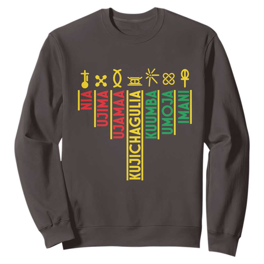 African American Christmas Sweatshirt 7 Principles Of Kwanzaa TS09