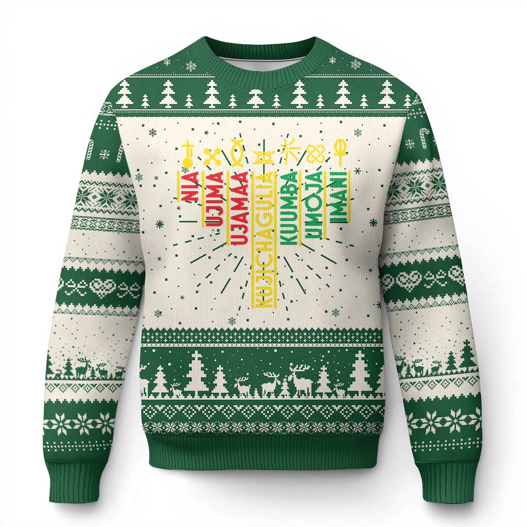 African American Christmas Ugly Christmas Sweater 7 Principles Of Kwanzaa TS09