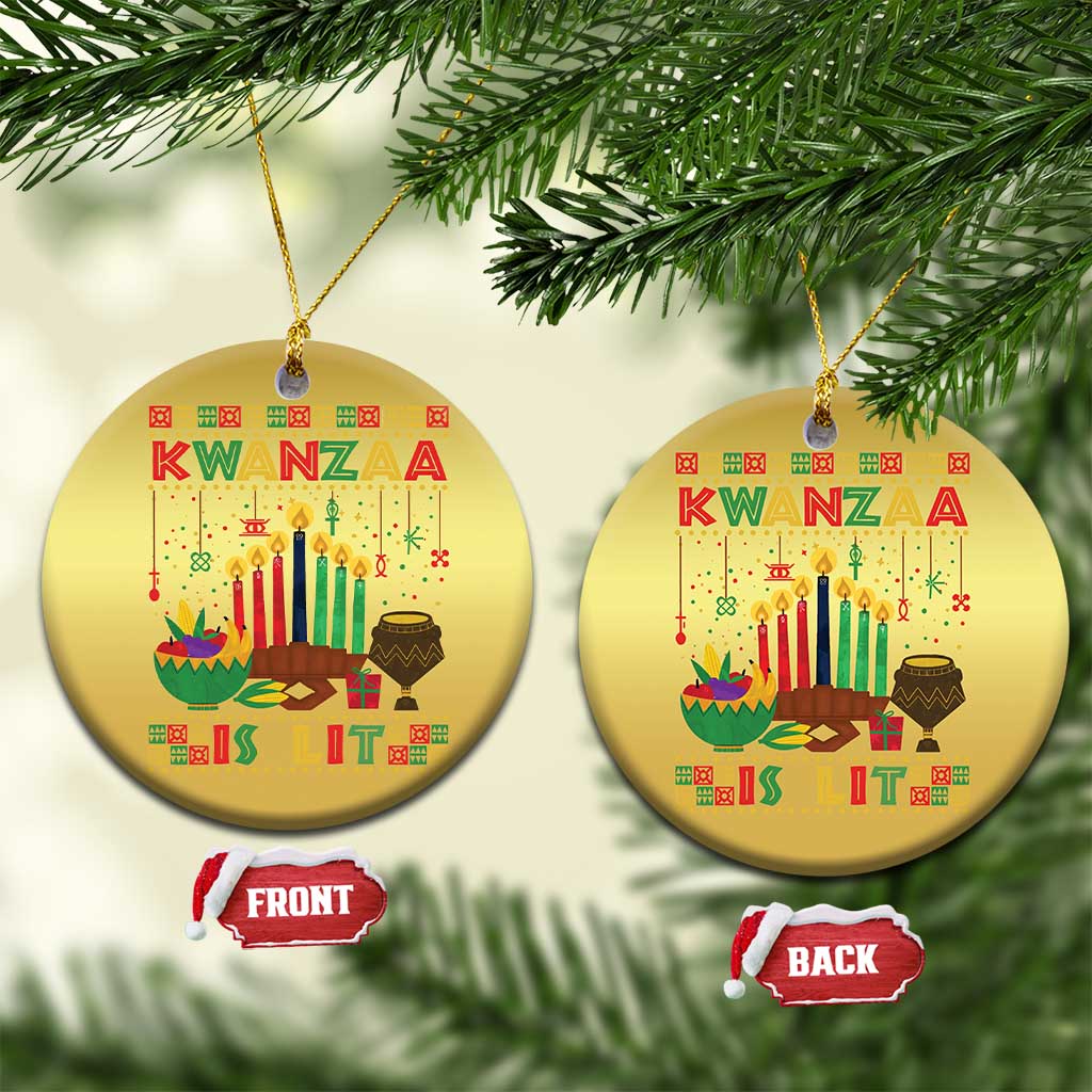 African American Kwanzaa Is Lit Christmas Ornament TS09