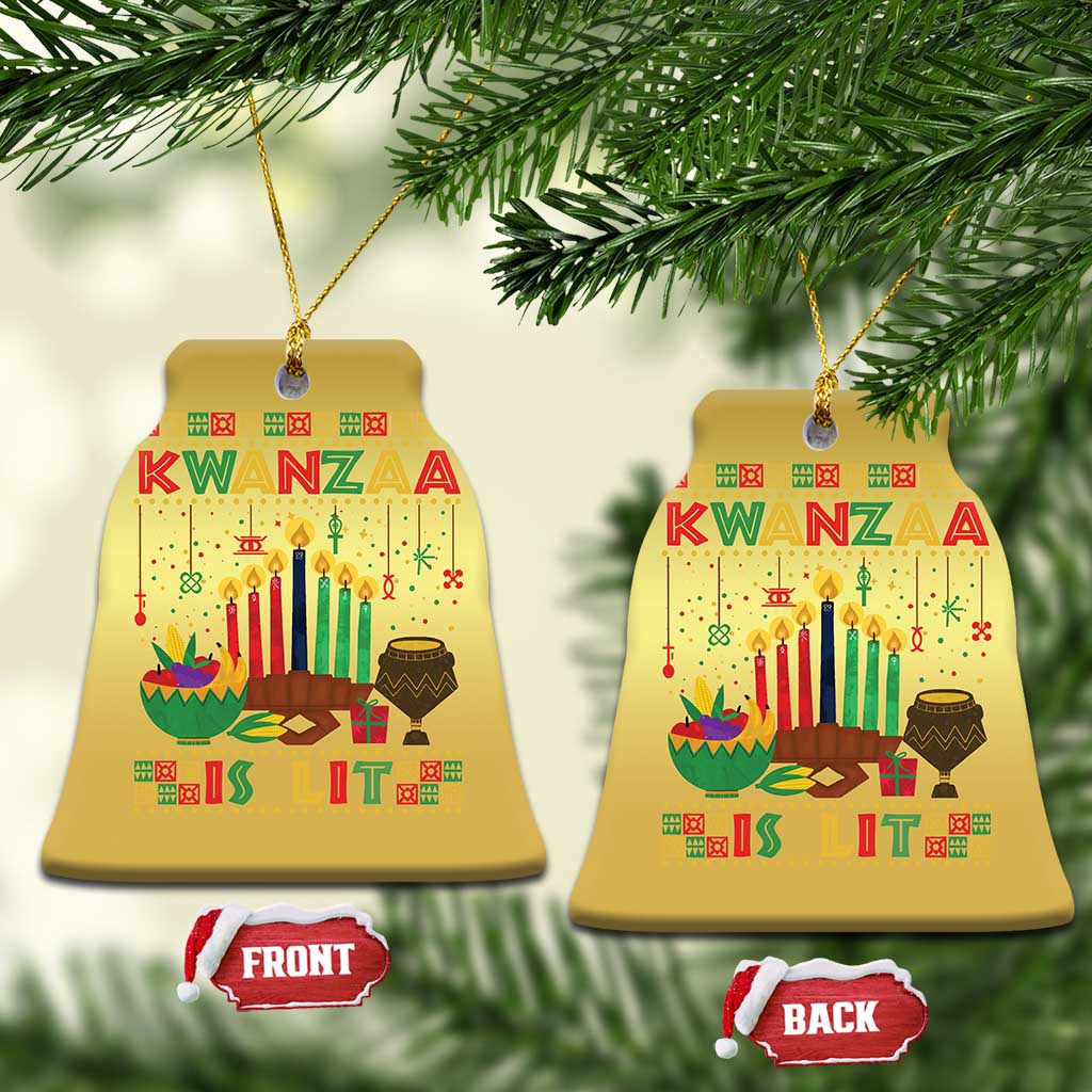 African American Kwanzaa Is Lit Christmas Ornament TS09