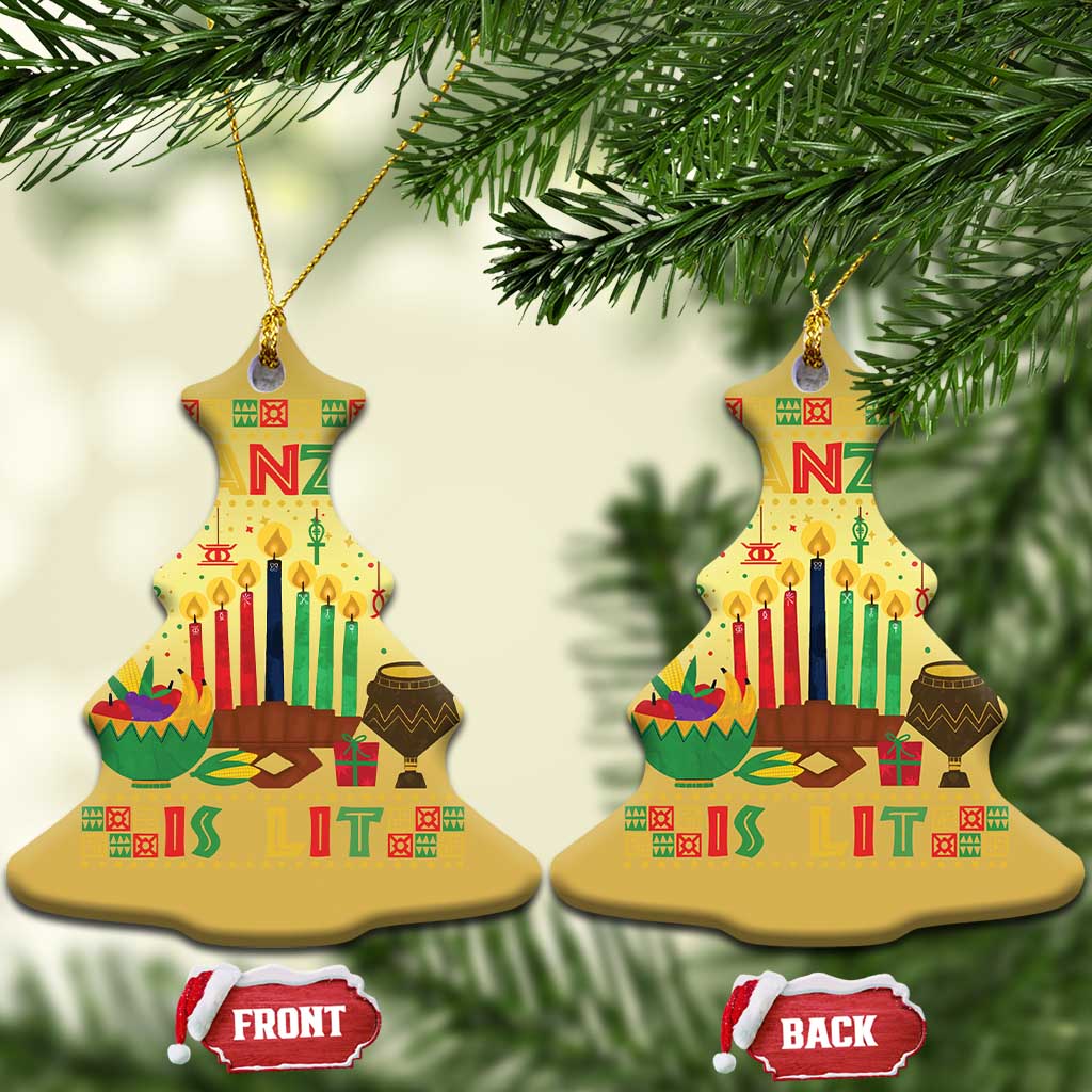 African American Kwanzaa Is Lit Christmas Ornament TS09
