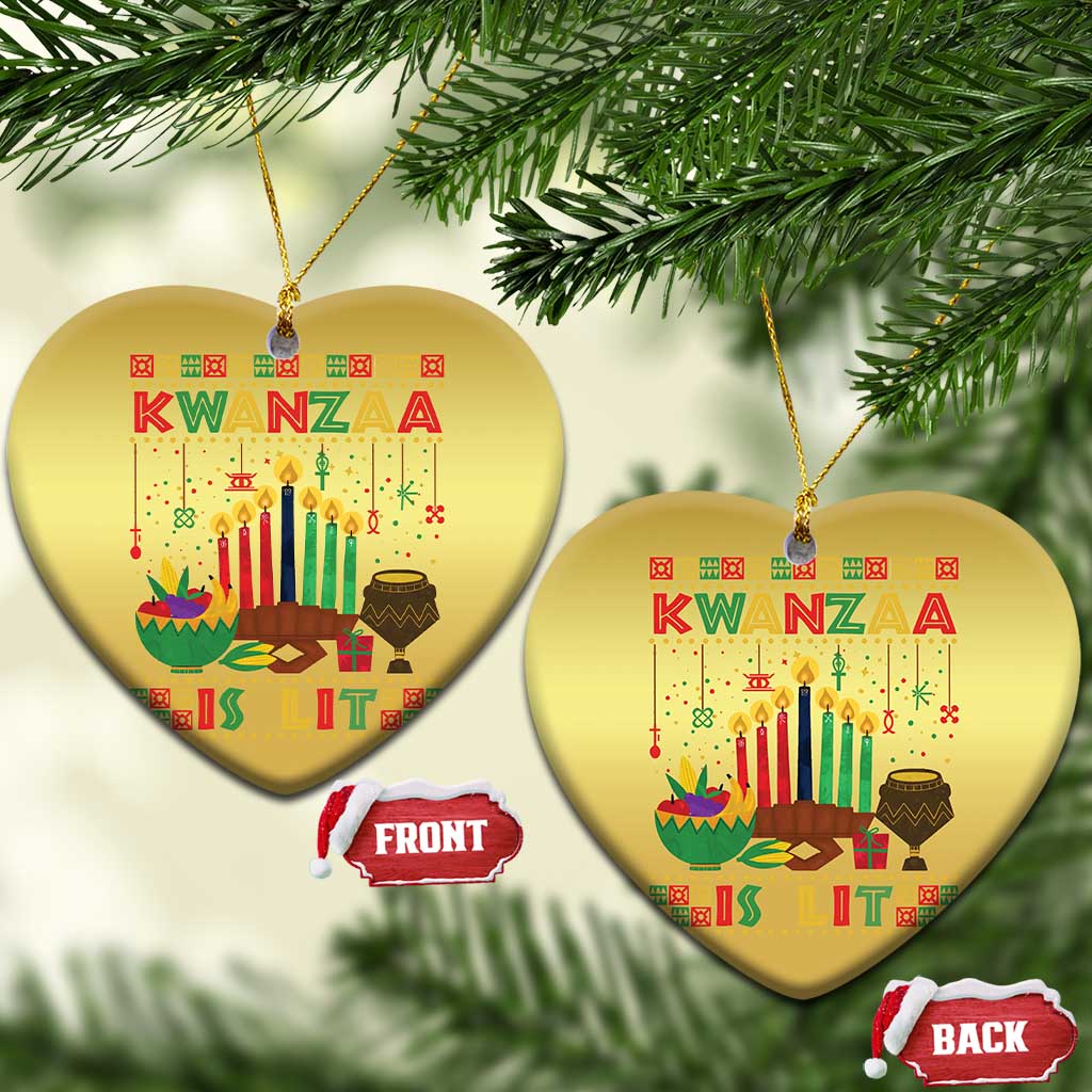 African American Kwanzaa Is Lit Christmas Ornament TS09