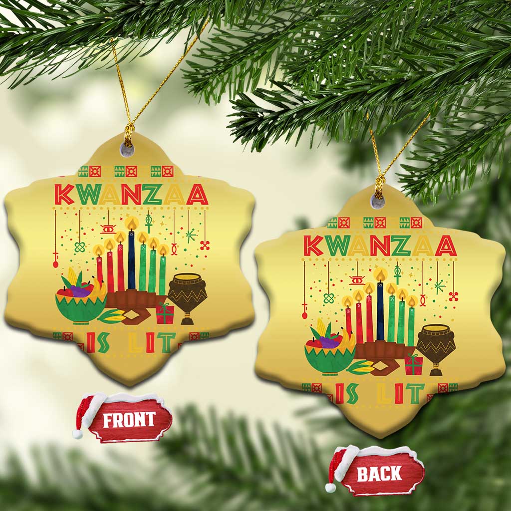African American Kwanzaa Is Lit Christmas Ornament TS09