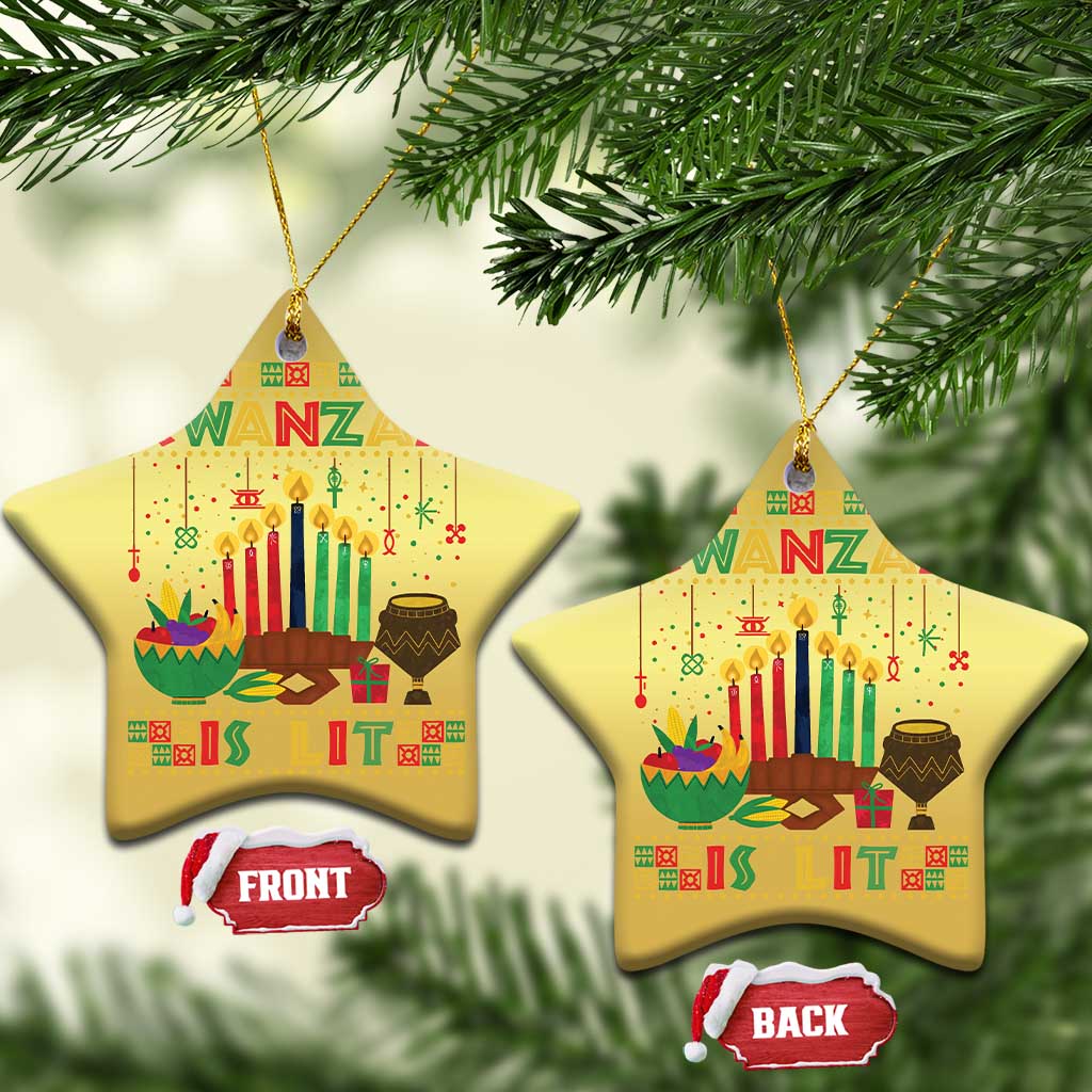 African American Kwanzaa Is Lit Christmas Ornament TS09
