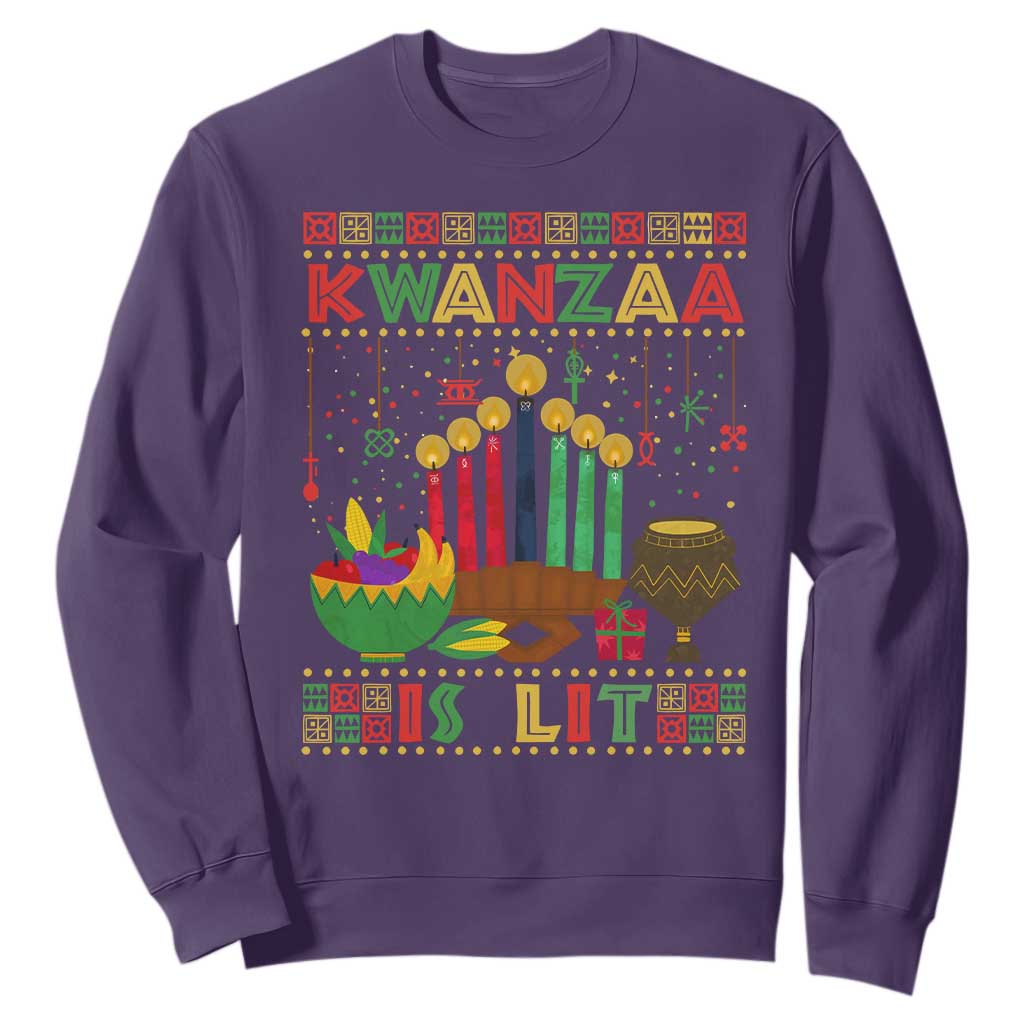 African American Xmas Kwanzaa Is Lit Sweatshirt TS09