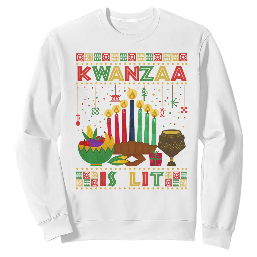 African American Xmas Kwanzaa Is Lit Sweatshirt TS09
