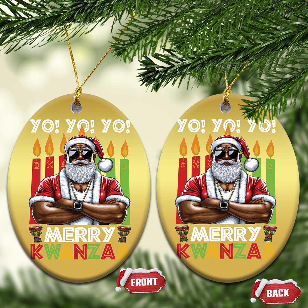 Merry Kwanzaa Christmas Ornament African American Santa Black Christmas TS09