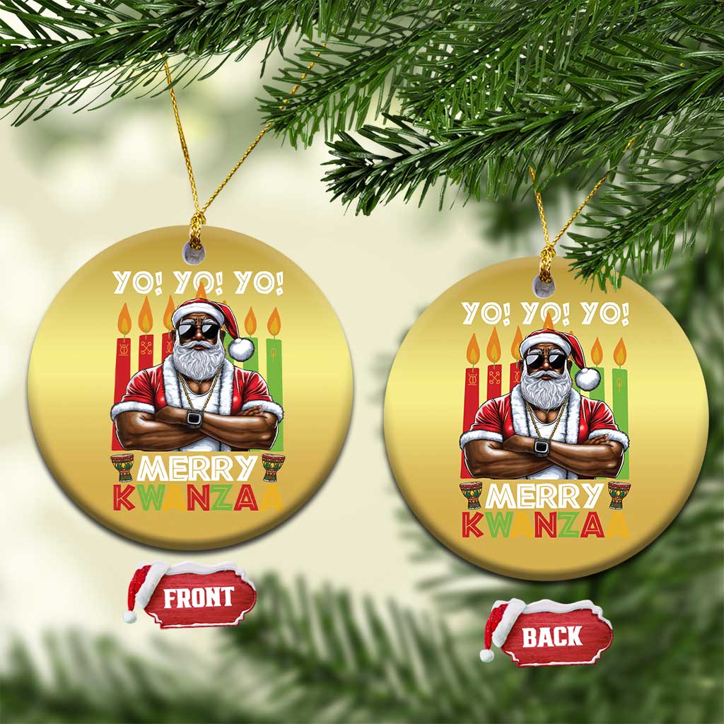 Merry Kwanzaa Christmas Ornament African American Santa Black Christmas TS09