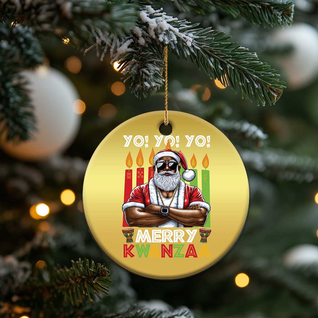 Merry Kwanzaa Christmas Ornament African American Santa Black Christmas TS09