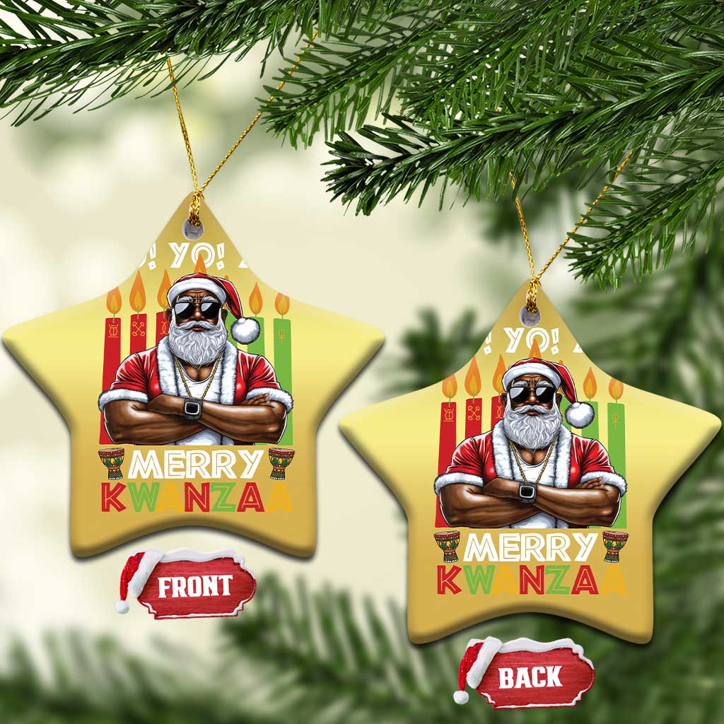 Merry Kwanzaa Christmas Ornament African American Santa Black Christmas TS09