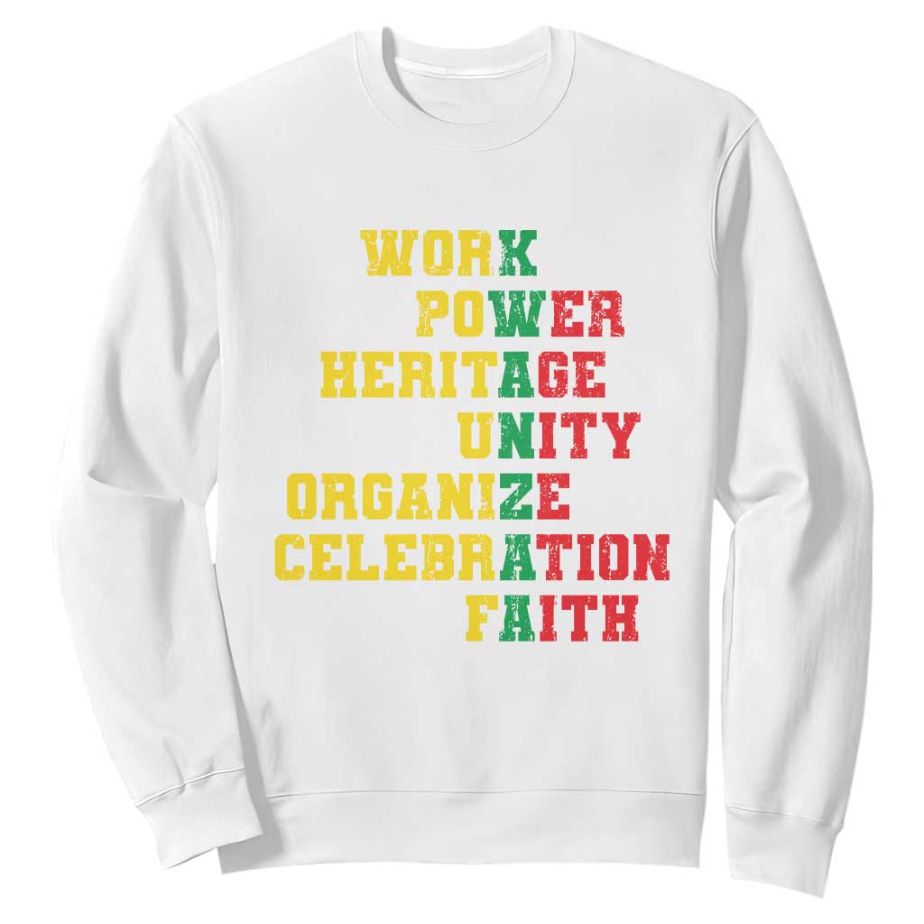 African American Christmas Kwanzaa Sweatshirt Work Power Heritage Unity Organize Celebration Faith TS09