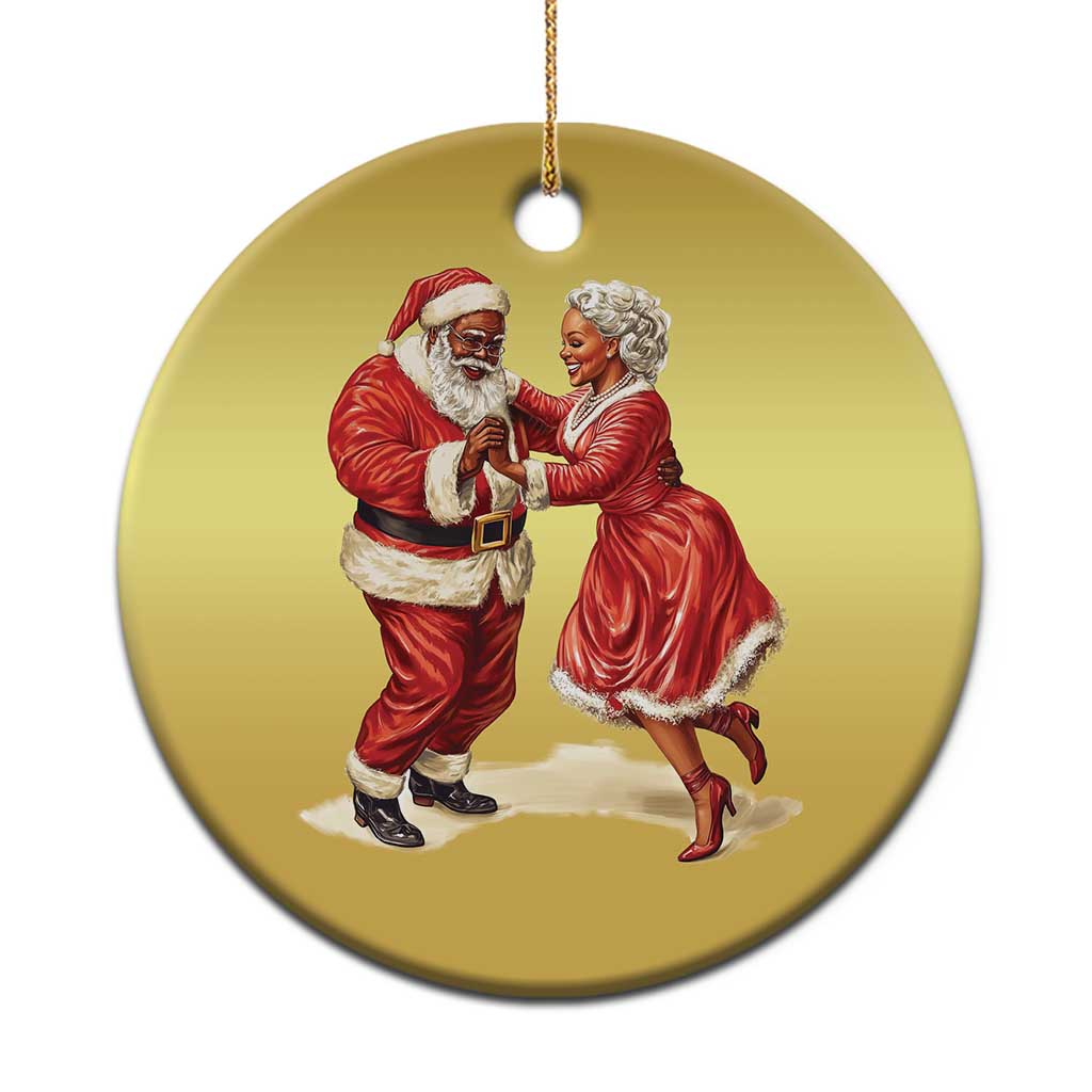 African American Xmas Christmas Ornament Black Santa Mr Mrs Claus Dancing TS09