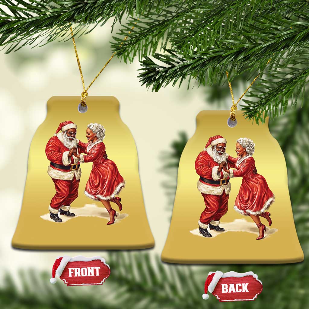 African American Xmas Christmas Ornament Black Santa Mr Mrs Claus Dancing TS09