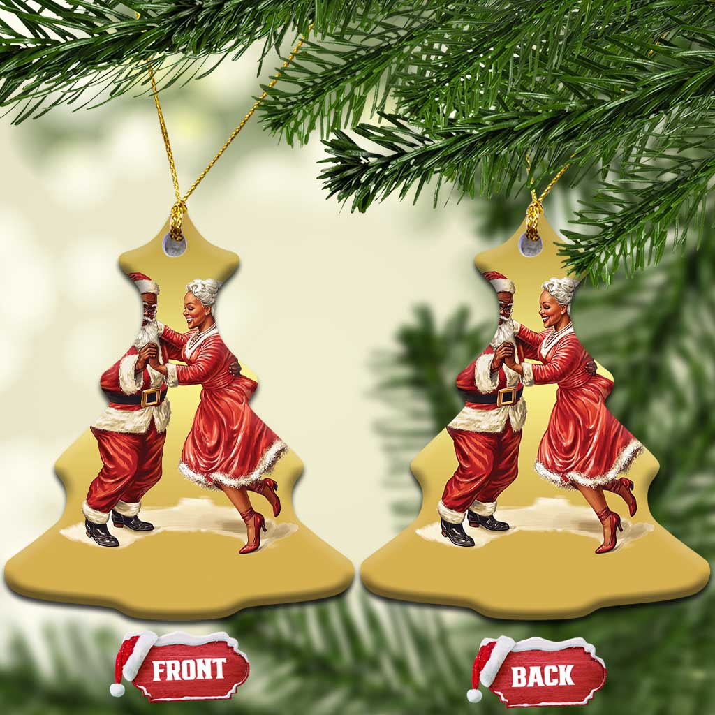 African American Xmas Christmas Ornament Black Santa Mr Mrs Claus Dancing TS09