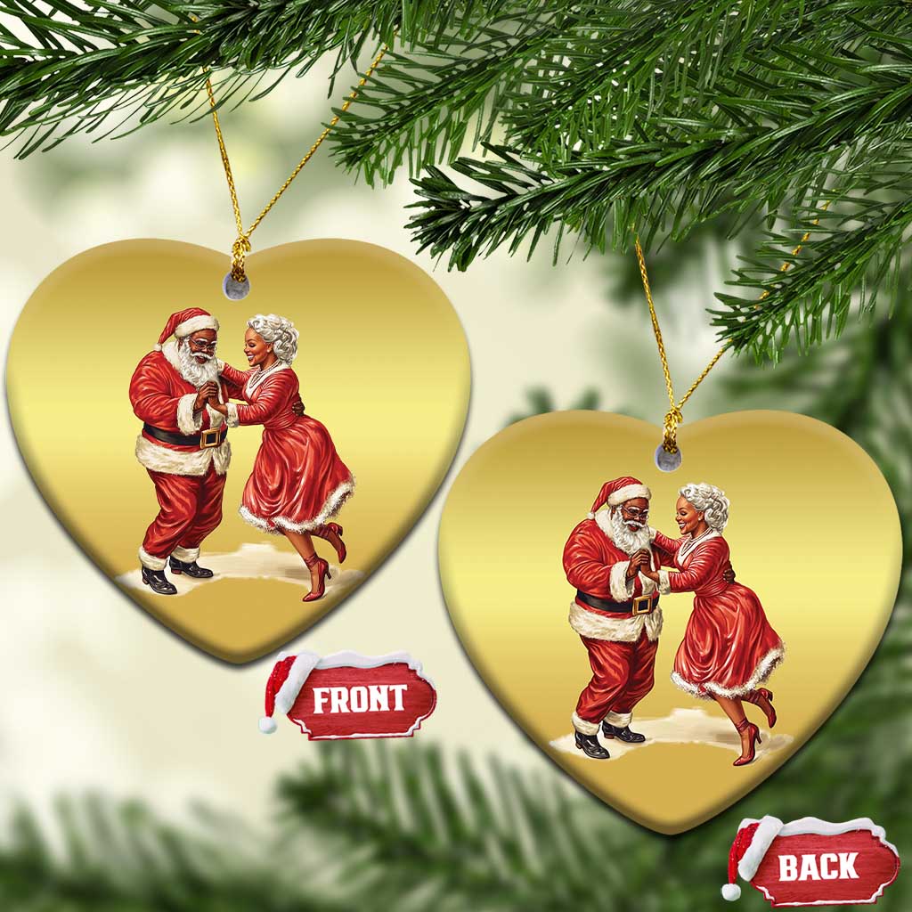 African American Xmas Christmas Ornament Black Santa Mr Mrs Claus Dancing TS09