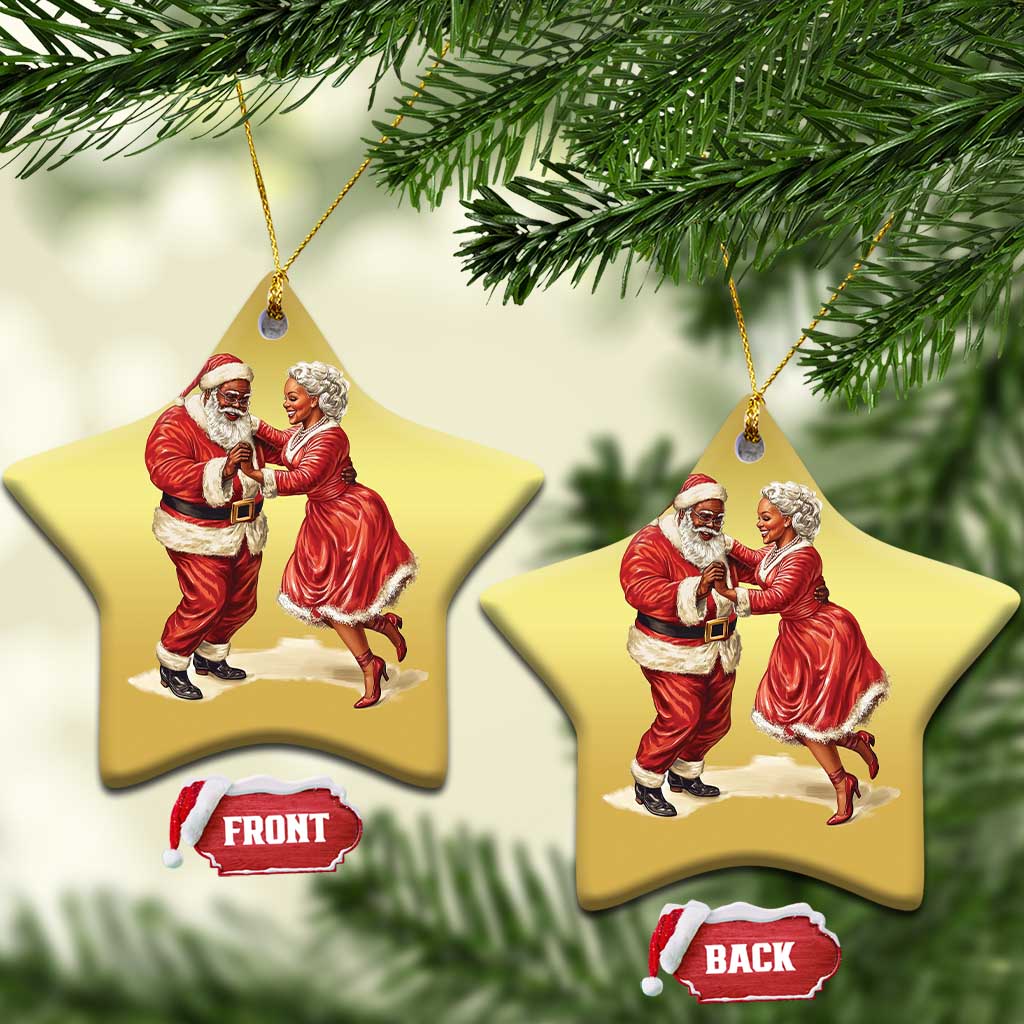 African American Xmas Christmas Ornament Black Santa Mr Mrs Claus Dancing TS09