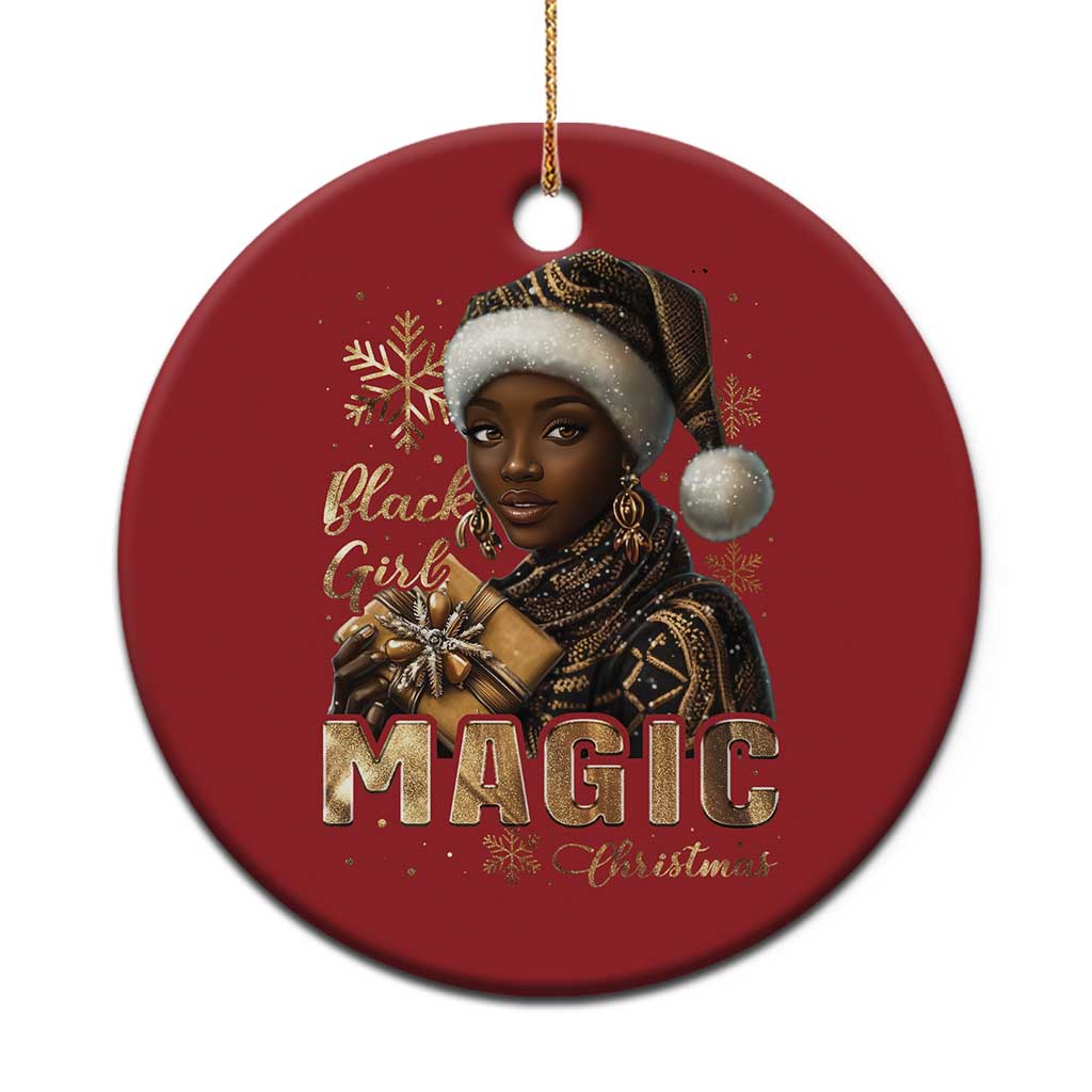 Xmas Melanin Black Girl Magic Christmas Ornament TS09