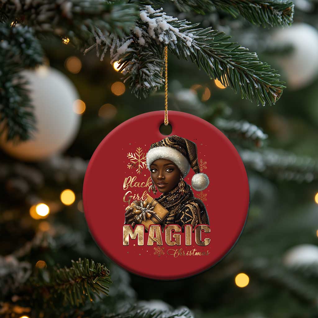 Xmas Melanin Black Girl Magic Christmas Ornament TS09