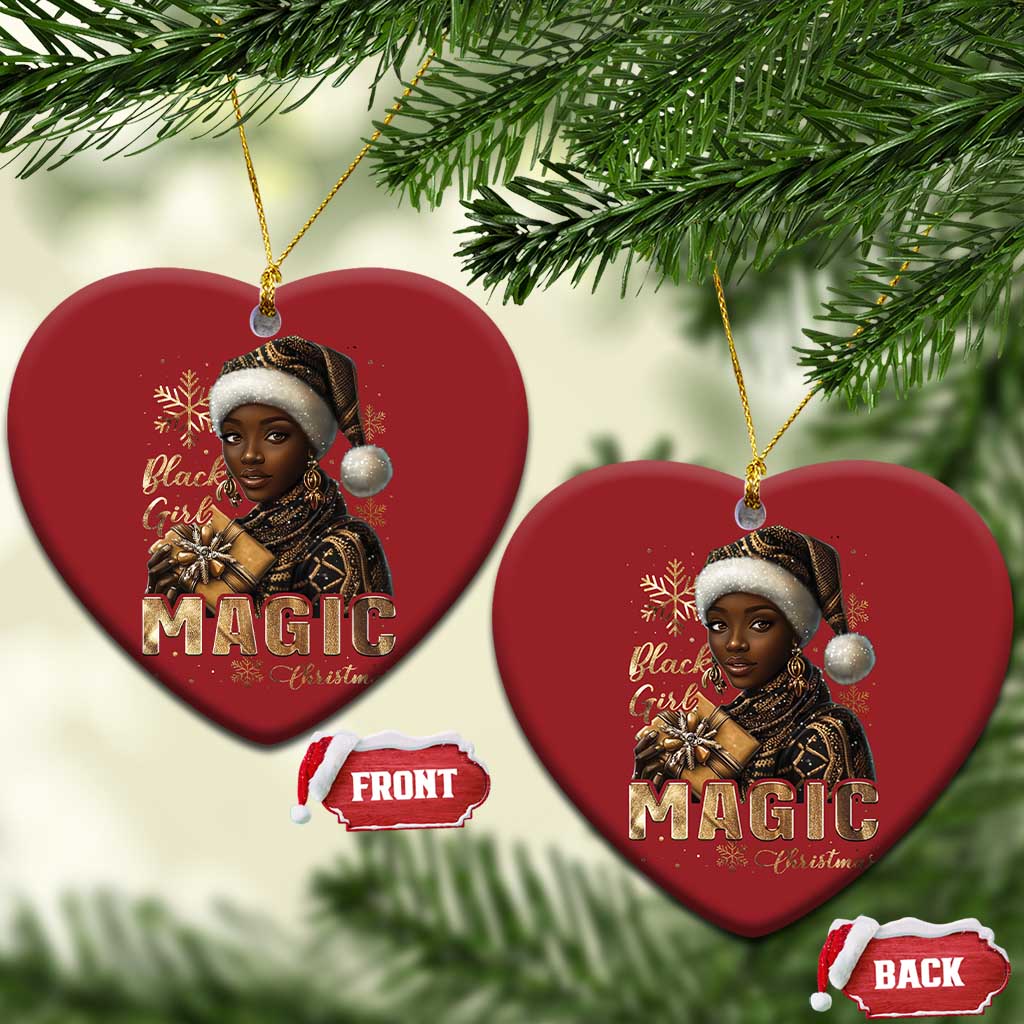 Xmas Melanin Black Girl Magic Christmas Ornament TS09