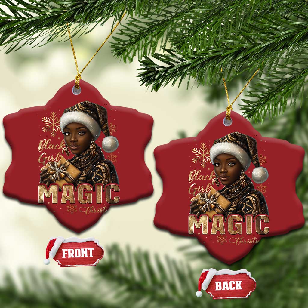 Xmas Melanin Black Girl Magic Christmas Ornament TS09