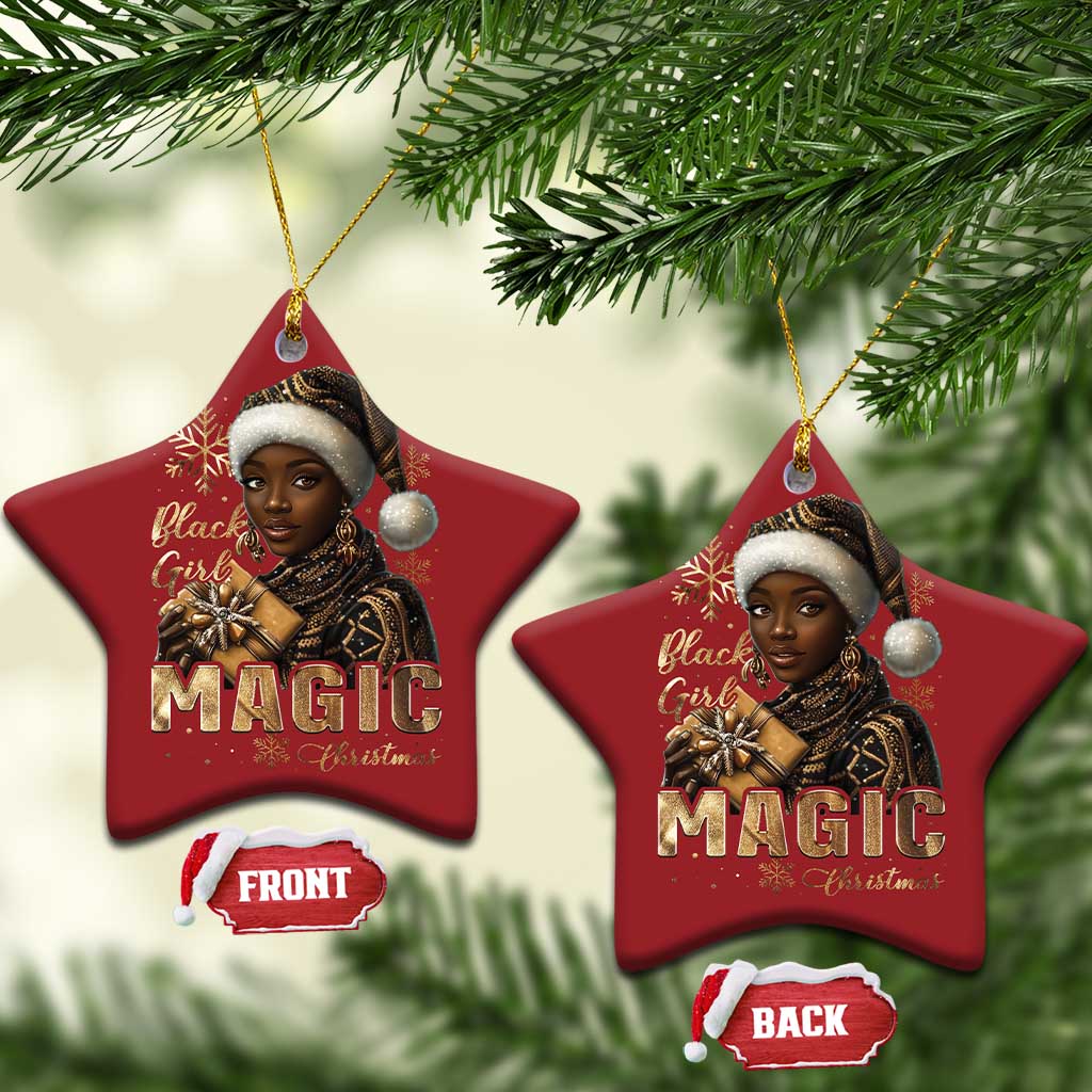 Xmas Melanin Black Girl Magic Christmas Ornament TS09