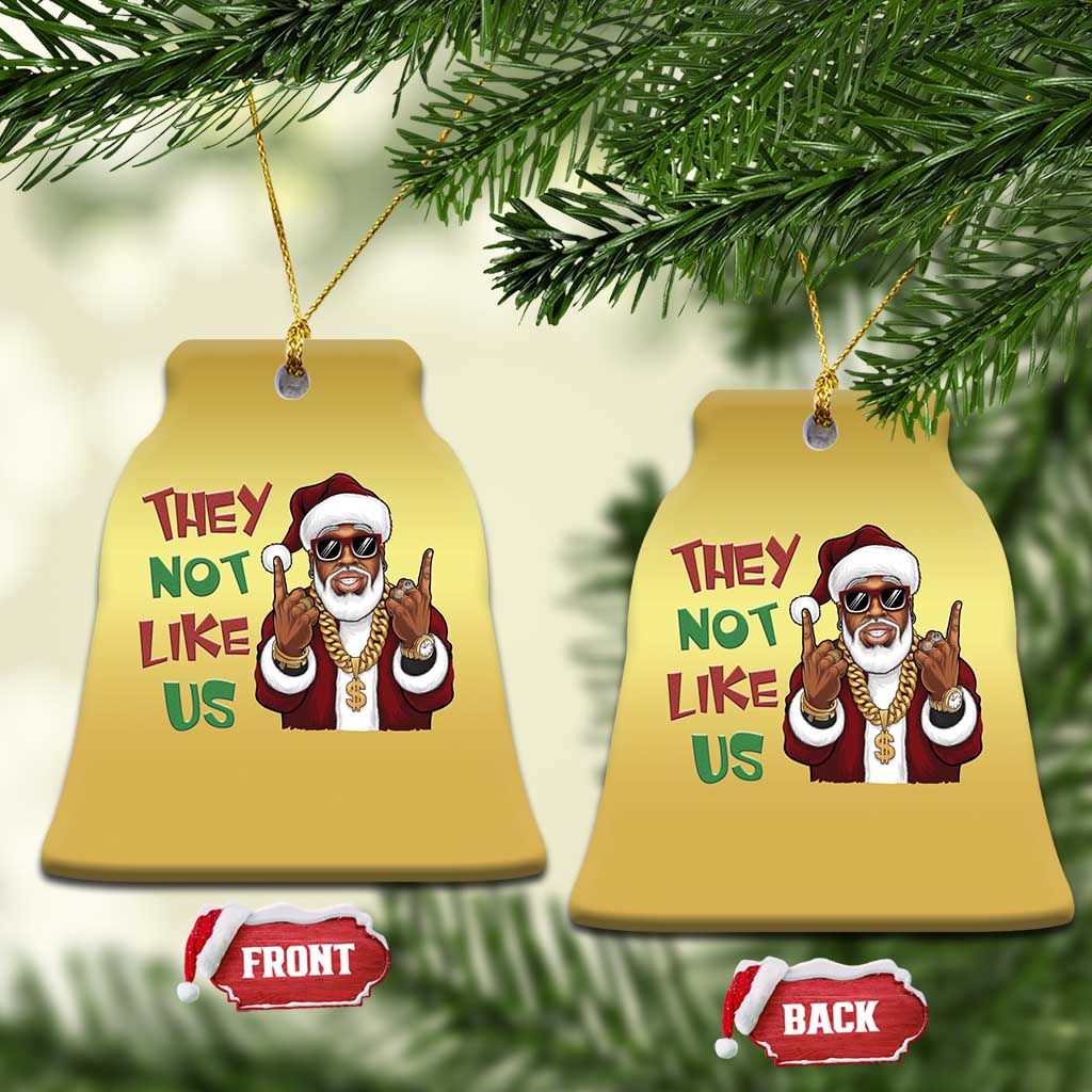 Funny Xmas Hiphop Black Santa Christmas Ornament They Not Like Us African American Christmas TS09