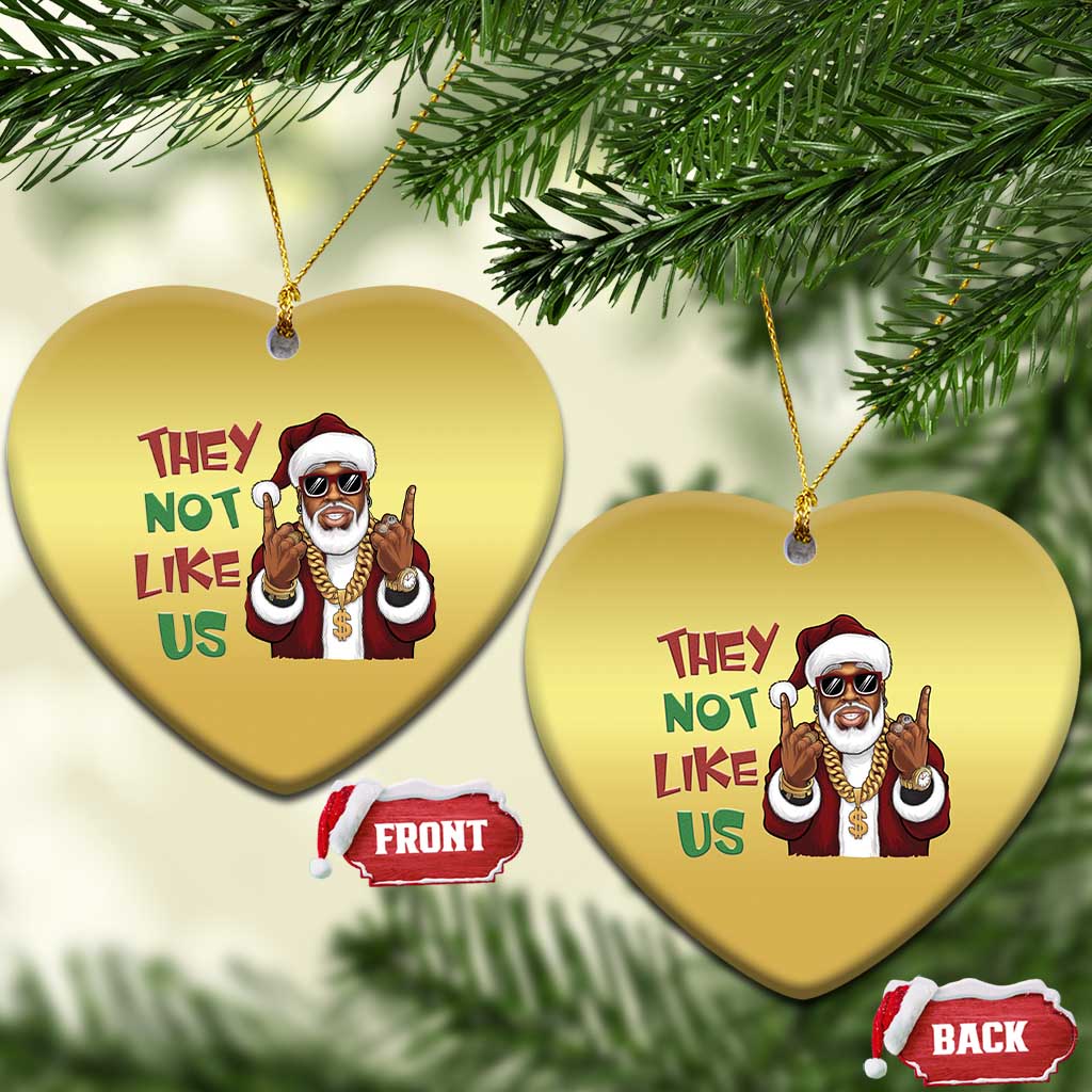 Funny Xmas Hiphop Black Santa Christmas Ornament They Not Like Us African American Christmas TS09