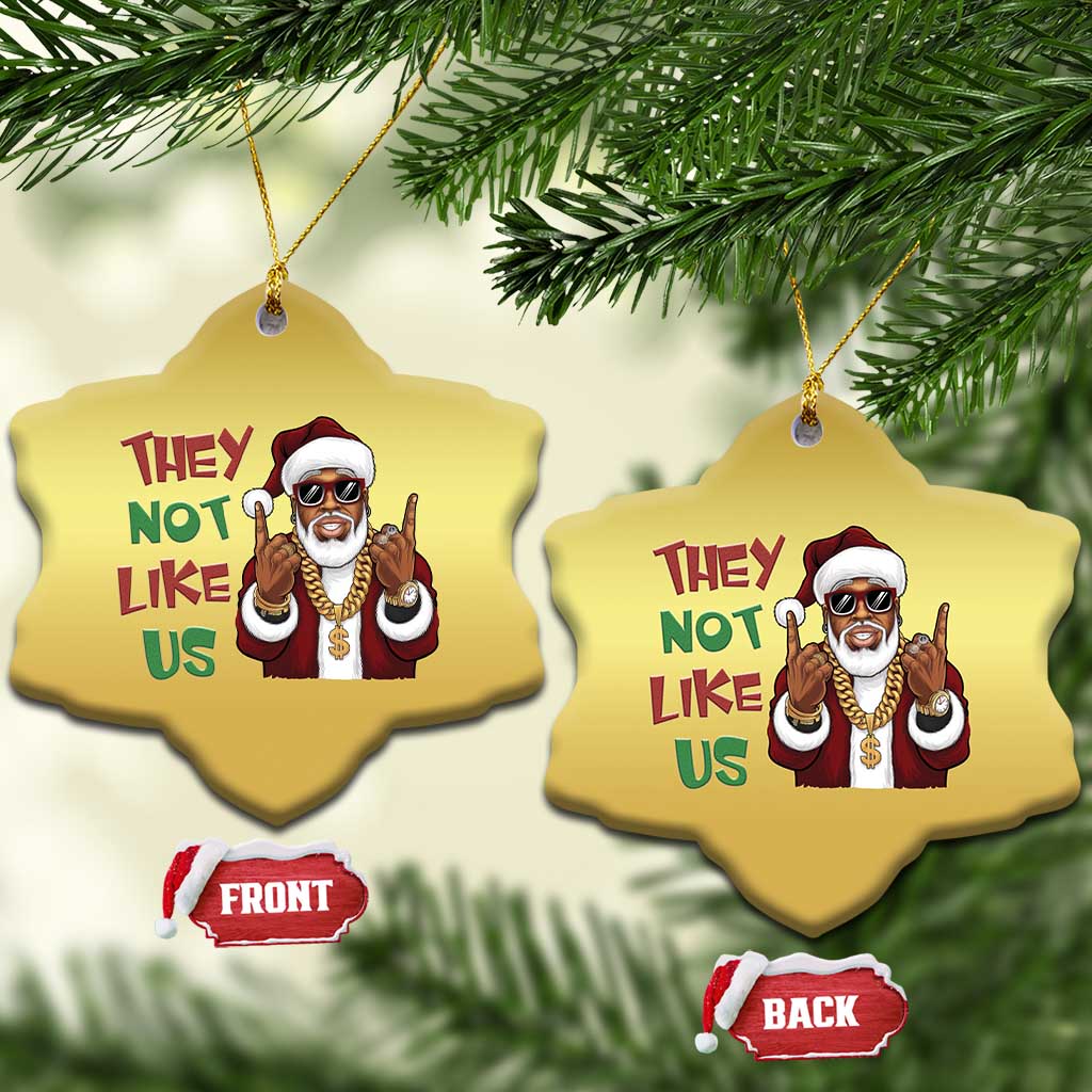 Funny Xmas Hiphop Black Santa Christmas Ornament They Not Like Us African American Christmas TS09