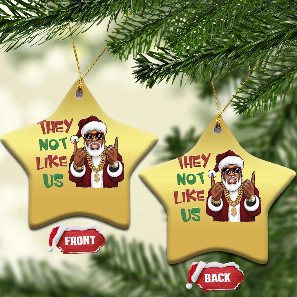 Funny Xmas Hiphop Black Santa Christmas Ornament They Not Like Us African American Christmas TS09