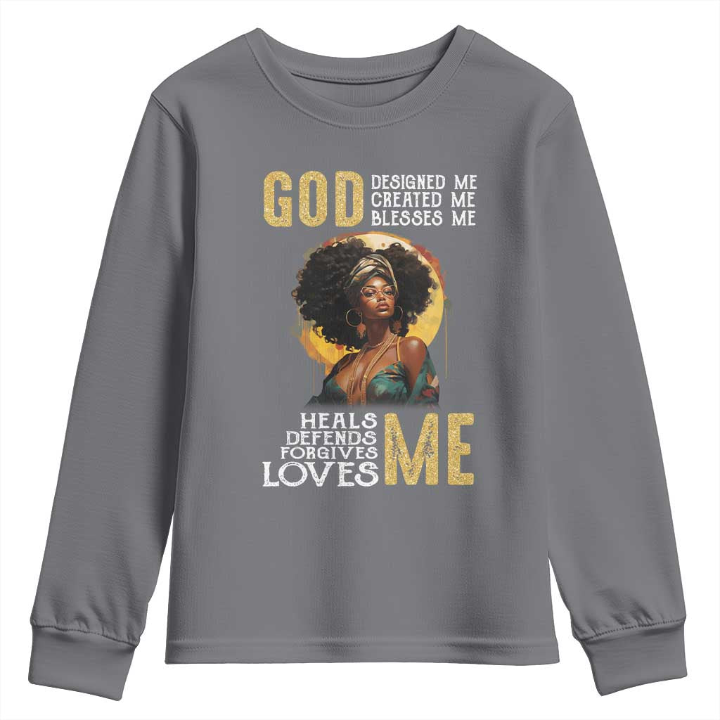 African Women Pride Youth Sweatshirt God Designed Created Blessed Me Black History Month TS09